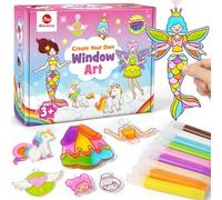 Mocoosy Window Art Princess Unicorn Suncatcher Kit, DIY Suncatcher Craft Kits for Kids Age 5-12, Stained Glass Painting Set, Girls Birthday Presents, Unicorn Gifts for 5 6 7 8 9 10 Year Old Girls Toys
