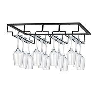 MOCOUM Wine Glasses Rack Under Cabinet Stemware Rack,Wine Glass Hanger Rack Wire Wine Glass Holder Storage Hanger for Cabinet Kitchen Bar (4 Rows)