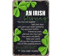 Mocozim Metal Sign an Irish Blessing May Love and Laughter Retro Decor Home Kitchen Bar Cafe Club Cave Wall Decor Art Sign 8x12 Inch