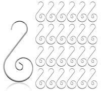 Mocraft 120pcs Christmas Ornament Hooks, Xmas Decoration S Hooks, Silver Christmas S-shaped Hooks, Christmas Tree Baubles Tree Decoration Hangers