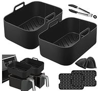 Mocraft Hot Air Fryer Accessories, Reusable Silicone Mould, Airfryer Accessories, Air Fryer Silicone Pot, Hot Air Fryer Basket for Ninjas, Dual Air Fryer, Oven, Microwave, Air Fryer Accessories