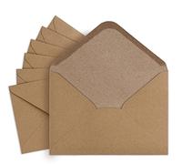 Mocraft Pack of 50 Brown Envelopes with Wet Adhesive Kraft Paper Envelopes B6 Vintage Envelopes Without Window for Wedding Greeting Cards Invitations (HY2915)
