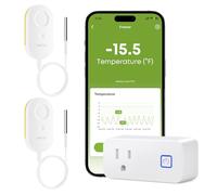 MOCREO WiFi Refrigerator Thermometer with Freezer Alarm, Email Alert, App Notification, Data Logging Export, No Subscription Fee, 2 Remote Temperature Sensor for Home Kitchen, Hot Tub