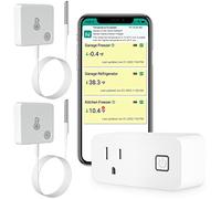 MOCREO WiFi Refrigerator Thermometer with Freezer Alarm, Email Alert, App Notification, Data Logging Export, No Subscription Fee, 2 Remote Temperature Sensor for Home Kitchen, Hot Tub