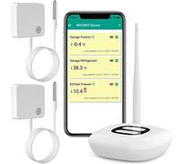 MOCREO WiFi Thermometer Freezer Alarm, Email Alert, App Notification, Data Record Export, No Subscription Fee, Remote Wireless Temperature Sensor for Refrigerator, Freezer, Hot Tub (2 Pack) …