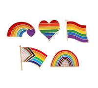 Mocrop 5 Pieces Pride Pins, Rainbow Gay Flag Pins Bisexual Flag PinsPride Accessories LGBTQ Accessories Brooch Rainbow Gay Pin Badges Suitable for Dresses, T-Shirts, Suits, Bags, Backpacks