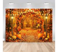 Mocsicka 7x5ft Fall Backdrop for Photography Autumn Maple Leaves Party Decorations Banner for Harvest Thanksgiving Party Supplies Photo Booth Props (Yellow, 10x7ft(120"x82"))