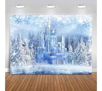 Mocsicka Christmas Winter Backdrop Crystal Pendant Ice and Snow White World Photography Background for Kids Photo Studio Props Princess Fairy Tale Xmas Eve Background (10x8ft)