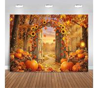 Mocsicka Fall Pumpkin Harvest Backdrop Autumn Maple Leaves Forest Scene Photo Background Pumpkin Patch Thanksgiving Baby Shower Birthday Party Decorations Photo Props (8x6ft (96x72 inch))