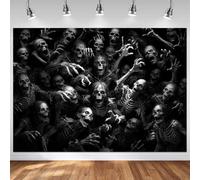 Mocsicka Halloween Skeleton Ghouls Backdrop (Black, 96 x 72 Inch)