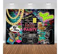 Mocsicka Hip Hop Graffiti Theme Photography Backdrops 80's 90's Colorful Brick Wall Photo Booth Retro Music Rock Punk Party Banner Decorations Studio Props