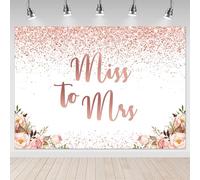 Mocsicka Miss to Mrs Backdrop Rose Gold Glitter Dots Bridal Shower Party Decorations Photo Backdrops Wedding Bride to Be Engagement Photography Background (7x5ft)