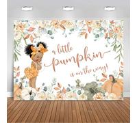Mocsicka Pumpkin Baby Shower Backdrop for Girl A Little Pumpkin is on The Way Background Banner Fall Leaves Princess Baby Shower Decorations Photo Booth Props (7x5ft (82x60 inch))
