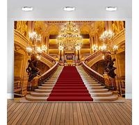 Mocsicka Red Carpet Palace Backdrop YouTube Background Wedding Birthday Video Photography Backdrops (8x6ft)