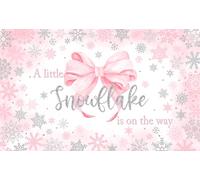 Mocsicka Winter Snowflake Baby Shower Backdrop A Little Snowflake is on The Way Party Decorations Banner Pink Winter Wonderland for Girls Baby Shower Birthday Party Supplies (Pink, 70.8x43.3 inch)