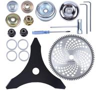 MOCW 10" x 3 Teeth Carbon Steel Brush Cutter Blades 10" x 80T Weed Trimmer Blade Head Weed Eater Blades with Adapter Kit for Husqvarna, Stihl Brush Cutter, Trimmer, Weed Wacker