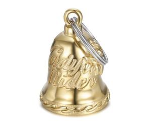 MOCY BELL - Lucky Bell motorcycle Protection Woman Biker Triker Lady Rider Golden gold plated stainless steel