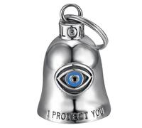 MOCY BELL - Mocy Bell Motorcycle Bell Protective Eye - 316L Stainless Steel | Biker Good Luck Charm, Symbol of Protection and Luck