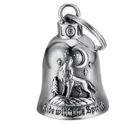 MOCY BELL - Mocy Bell Wolf - 316L Stainless Steel - Biker Lucky Charm - Protection and Style with Wolf Engraving