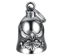 MOCY BELL - Motorcycle bell EAGLE Ride to Live Guardian Gremlin Mocy Bell Stainless Steel Silver