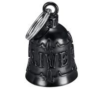 MOCY BELL - Motorcycle bell ECG RIDE TO LIVE Lucky charm MOCY BELL Stainless Steel Black