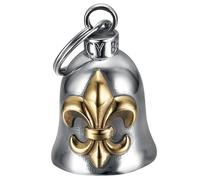 MOCY BELL - Motorcycle bell FLEUR-DE-LIS Lucky charm MOCY BELL Stainless Steel Silver Gold
