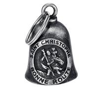 MOCY BELL - Motorcycle Bell Guardian Bell Saint-Christophe Aged stainless steel, biker protector
