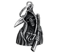 MOCY BELL - Motorcycle bell THE GRIM REAPER Lucky charm MOCY BELL Stainless Steel Silver