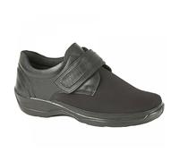 Mod Comfys ABBEY Womens Leather Velcro Wide EEE Fit Shoes Black - UK 3