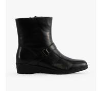 Mod Comfys BERNADETTA Womens Leather Zip Ankle Boots Black - UK 3