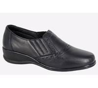 Mod Comfys Brianna Leather Womens Shoes | Slip On Shoes | Black | UK Size 5