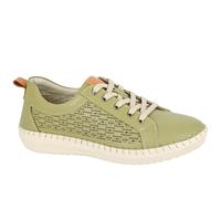 Mod Comfys Flexi Womens Leather Comfort Shoes Trainers, Size 7 In Green Colour : Green