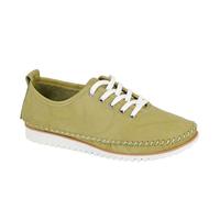 Mod Comfys Flexi Womens Leather Comfort Shoes Trainers, Size 7 In Pistachio Green