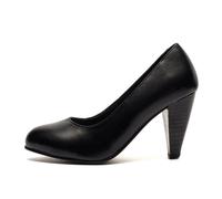 Mod Comfys Jasmin Ladies Leather Court Shoes Black UK 3