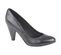 Mod Comfys Jasmin Ladies Leather Court Shoes Black UK 2