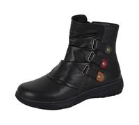 Mod Comfys L557 Ladies Softie Leather Ankle Boots (Black, UK Footwear Size System, Adult, Women, Numeric, Wide, 6)