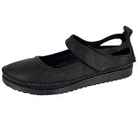 Mod Comfys Ladies Black Leather T Bar Casual Shoe Size 8