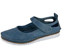 Mod Comfys Ladies Blue Leather T Bar Casual Shoe, 6 UK
