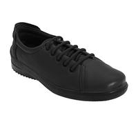 Mod Comfys LINDSAY Ladies Leather Lace-Up Padded Shoes Black UK 5