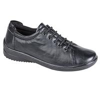 Mod Comfys LINDSAY Ladies Leather Lace-Up Padded Shoes Black UK 7