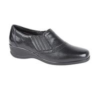 Mod Comfys LOIS Ladies Leather Slip On Shoes Black UK 8