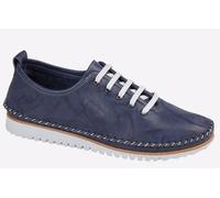 Mod Comfys Nevaeh Flexi Lace Leather Womens Shoes Trainers, Size 4 In Navy