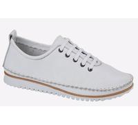 Mod Comfys Nevaeh Flexi Lace Leather Womens Shoes Trainers, Size 4 In White