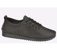 Mod Comfys Nevaeh Flexi Lace Leather Womens Shoes Trainers, Size 6 In Black