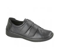 Mod Comfys ROSANNA Womens Leather Touch Fasten Padded Shoes Black - UK 6