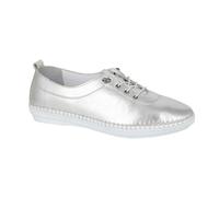 Mod Comfys Softie Leather Low Casual Shoes Silver 3 UK