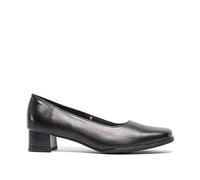 Mod Comfys TARA Ladies Low Block Heel Court Shoes Black UK 5