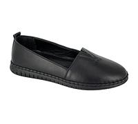 Mod Comfys Women's Centre Gusset Leather Slip-On Shoes L930 (Black, Numeric_6)