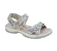 Mod Comfys Women's Floral Leather Sports Sandals in Grey | Size: 7 Mod Comfys Grey 7