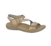Mod Comfys Women's Foil Print Suede Sandals in Beige | Size: 8 Mod Comfys Beige 8